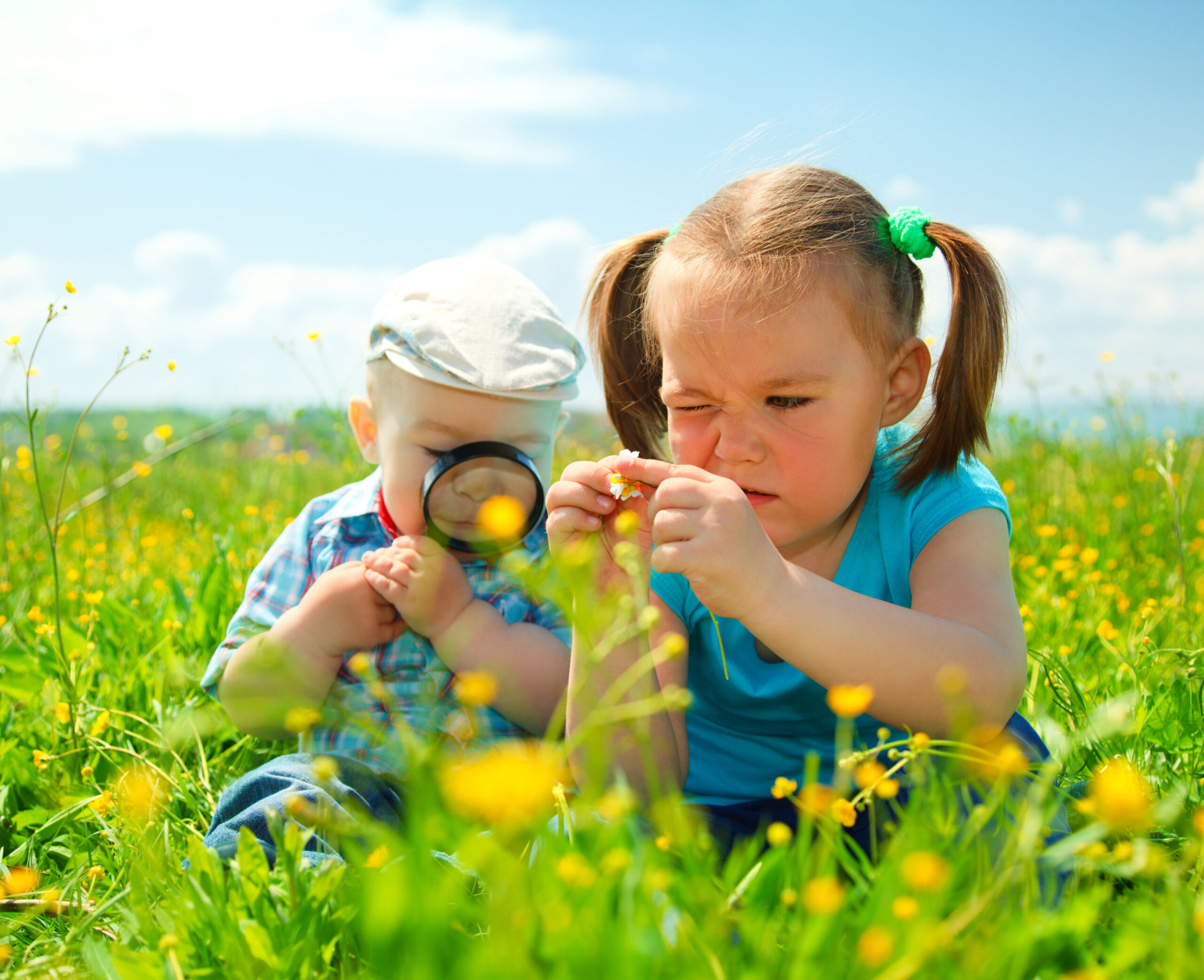 Kinder Lupe Blumen