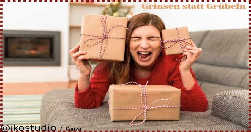 Frau mit Weihnachtspaketen