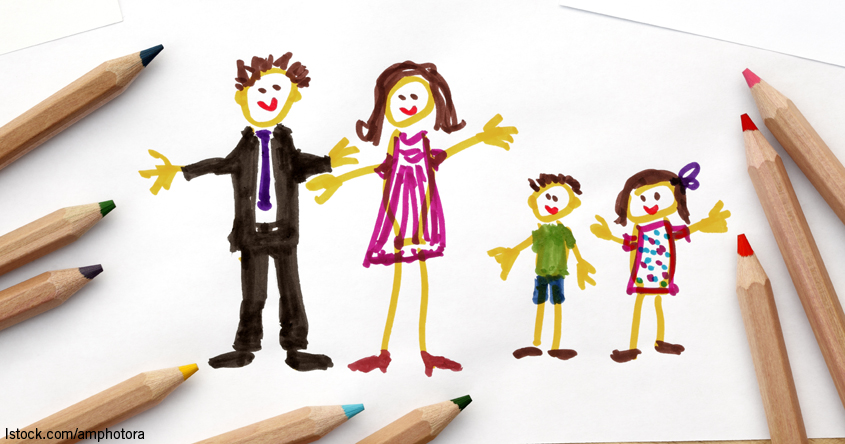 Familie als Kinderzeichnung