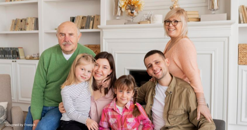 Familie mit Großeltern