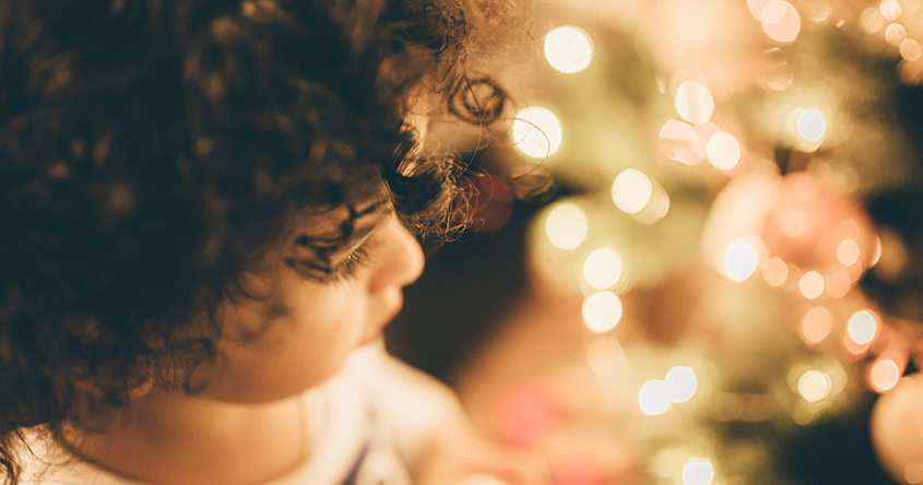 Kind Lichter Weihnachten