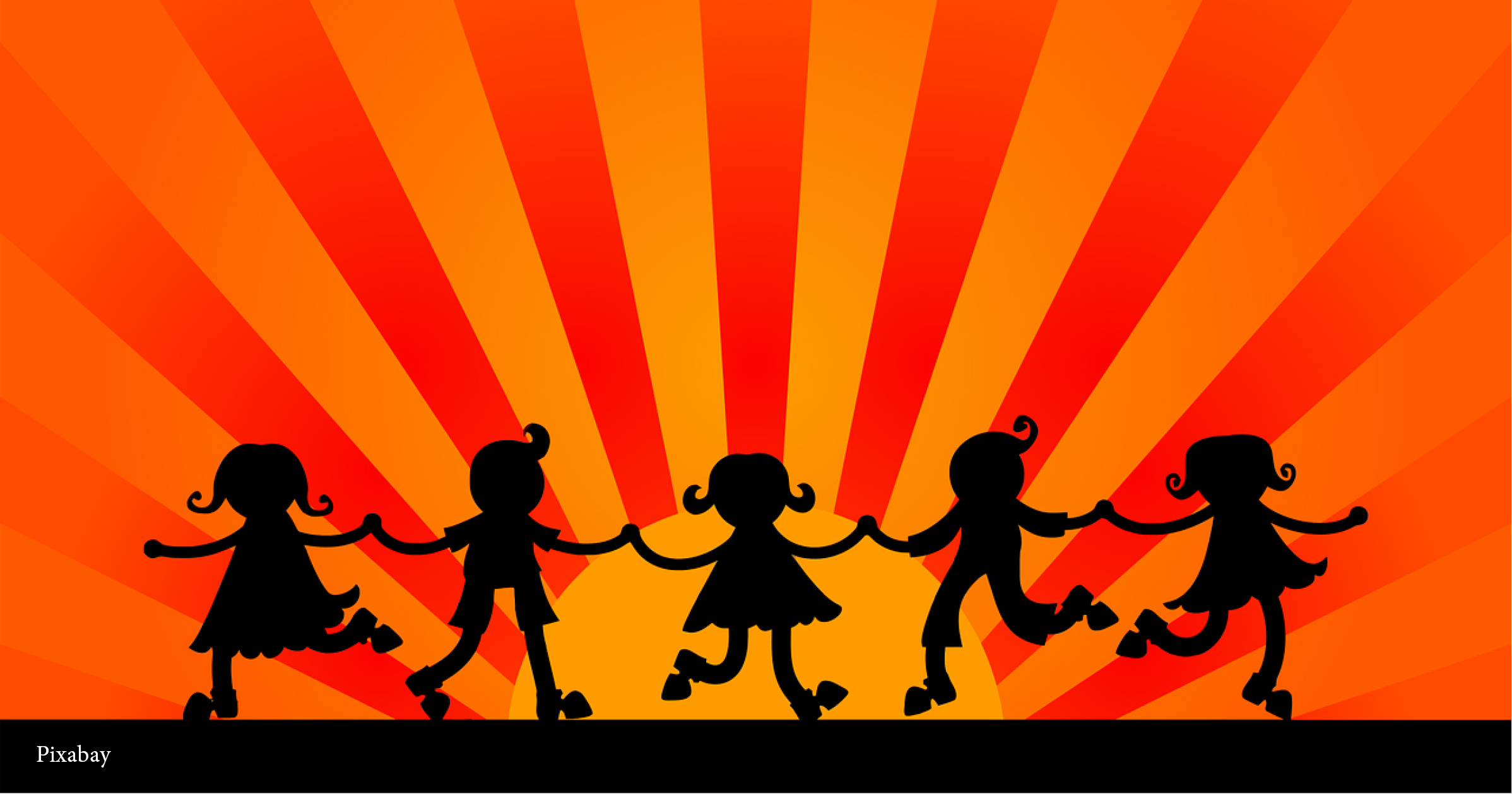 tanzende Kinder-Silhoutten