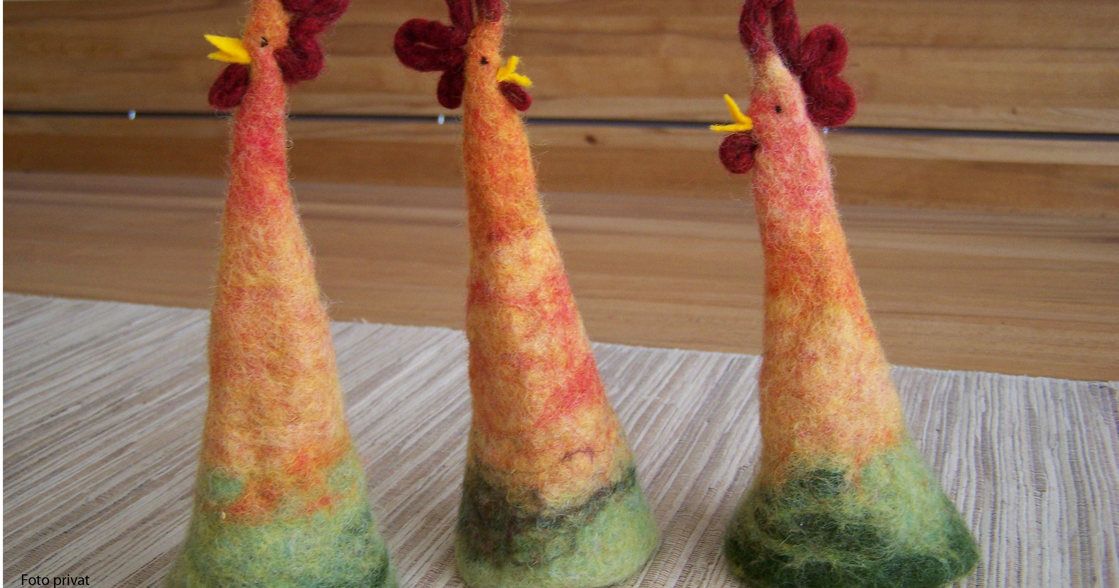 gefilzte Hühner
