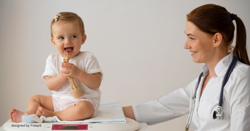 Ärztin mit Baby