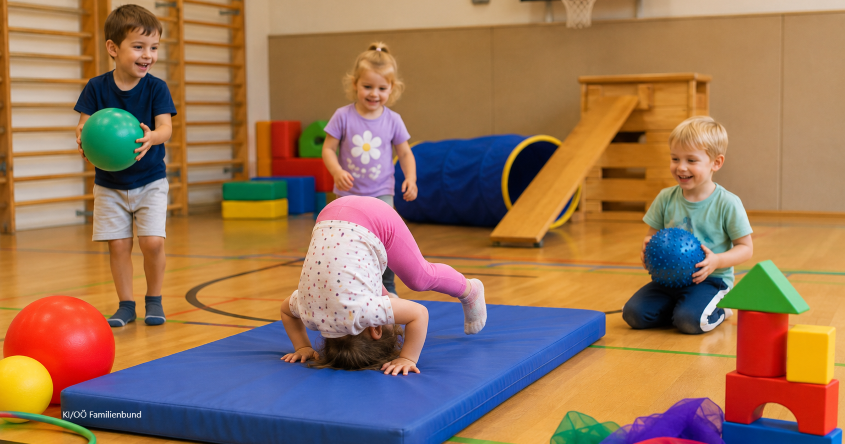 Kinder im Turnsaal