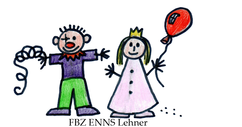 Das Bild wurde gemalt. Es zeige einen Jungen, der als Prinz verkleidet ist und eine Luftschlange hält und ein Mädchen, das als Prinzessin verkleidet ist. Beide lächeln.