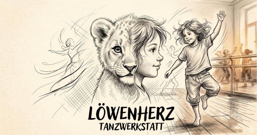 KI-Bild Kind mit Löwe