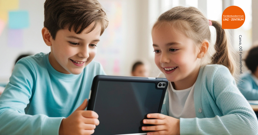 Schulkinder, Tablet, digitale Medien