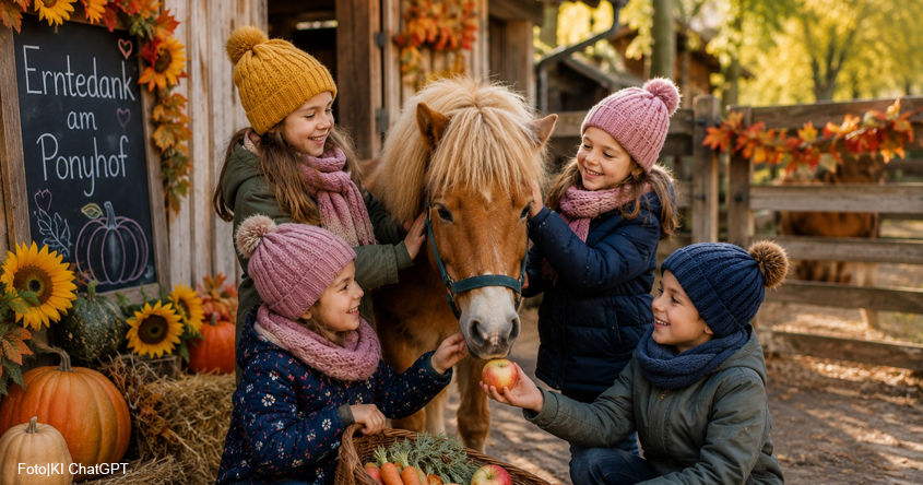 Kinder mit Pony