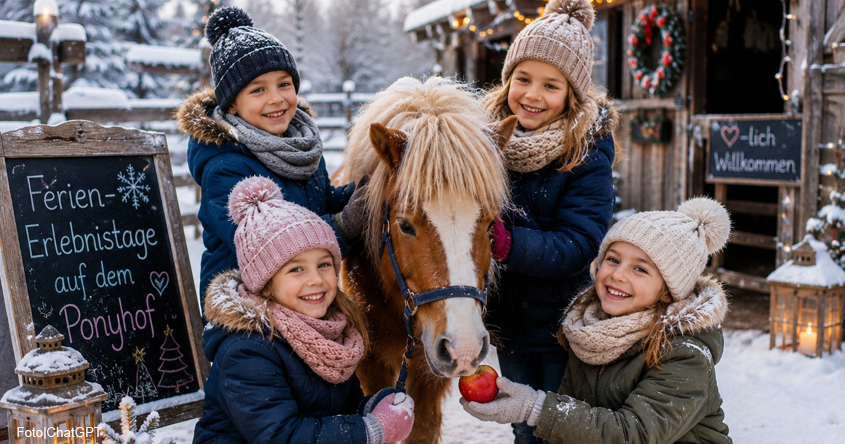 Kinder mit Pony