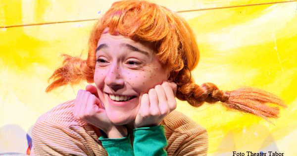 Person verkleidet Pippi Langstrumpf